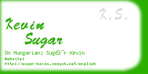 kevin sugar business card